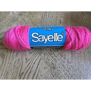 Sayelle Yarn Vintage 100% Orlon Yarn Fuschia Pink 4 Ply Yarn New Old Stock...